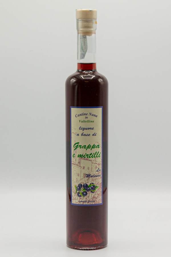 Liquore a base di Grappa e mirtilli